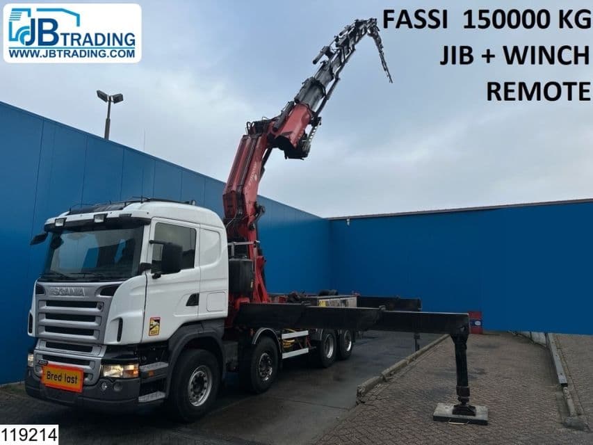 Scania R 420 8X2, EURO 3, Fassi, JIP, 150.000 KG