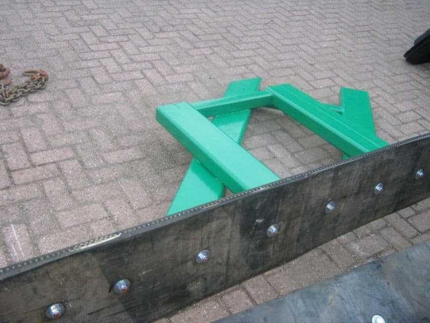 Rubberschuif voor kraan en shovel