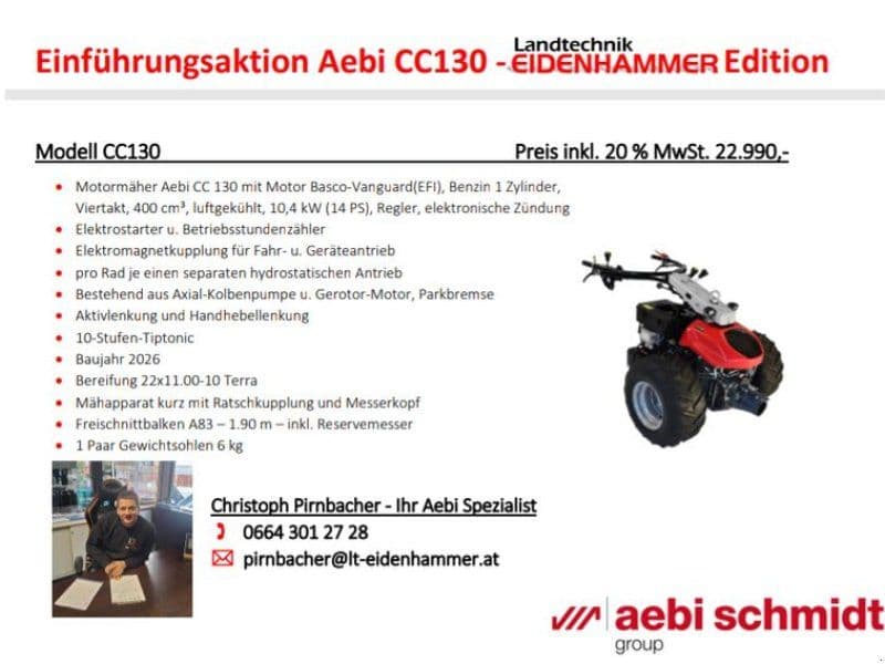 Aebi CC 130 Einführungsaktion