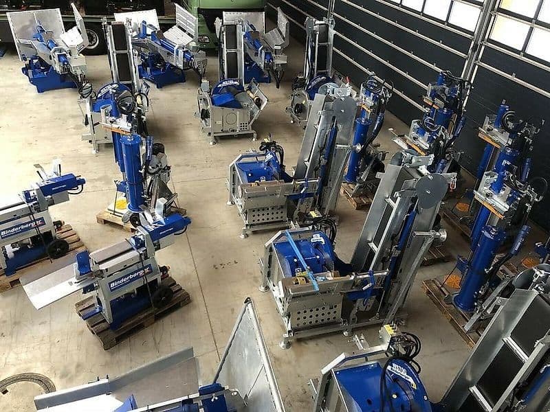 Binderberger Spalter Kreissäge Förderband Rückezange