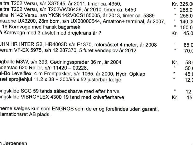 Diverse Maskiner Sælges For Kunde