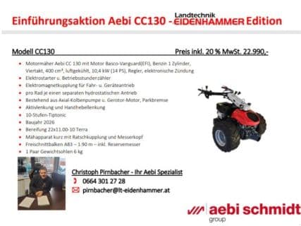 Aebi CC 130 Einführungsaktion