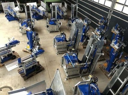 Binderberger Spalter Kreissäge Förderband Rückezange