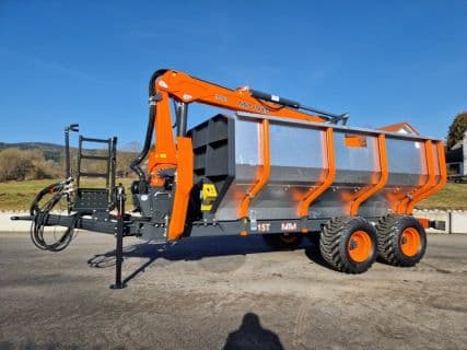 MTM 15T 15to Rückewagen 9,8m Kran Druckluft Astwanne Funk