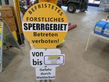Binderberger Forstschild Sperrgebiet