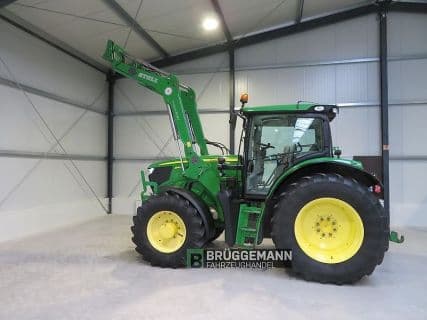 John Deere 6140R PowrQuad Plus, (Schaltgetriebe). Stoll Frontlader, 6 Zylin